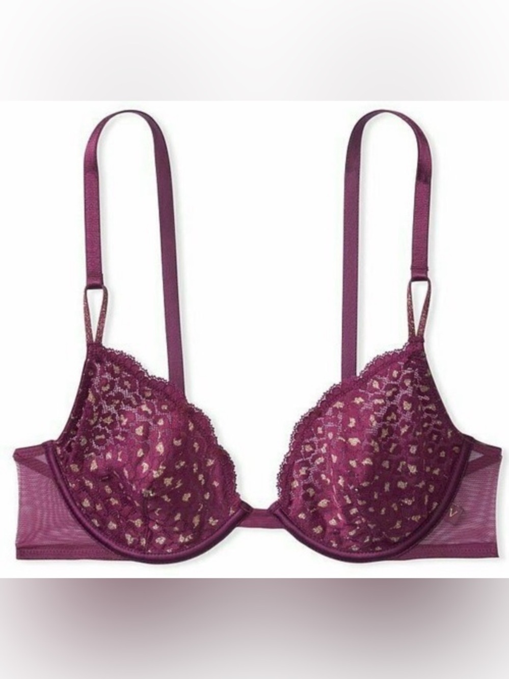 Victoria’s Secret Plum Lace Underwire Bra  Sz 38D NWT